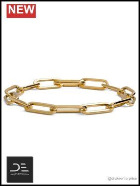 18K Gold-Plated Paperclip Bracelet Women's Designer Link Chain